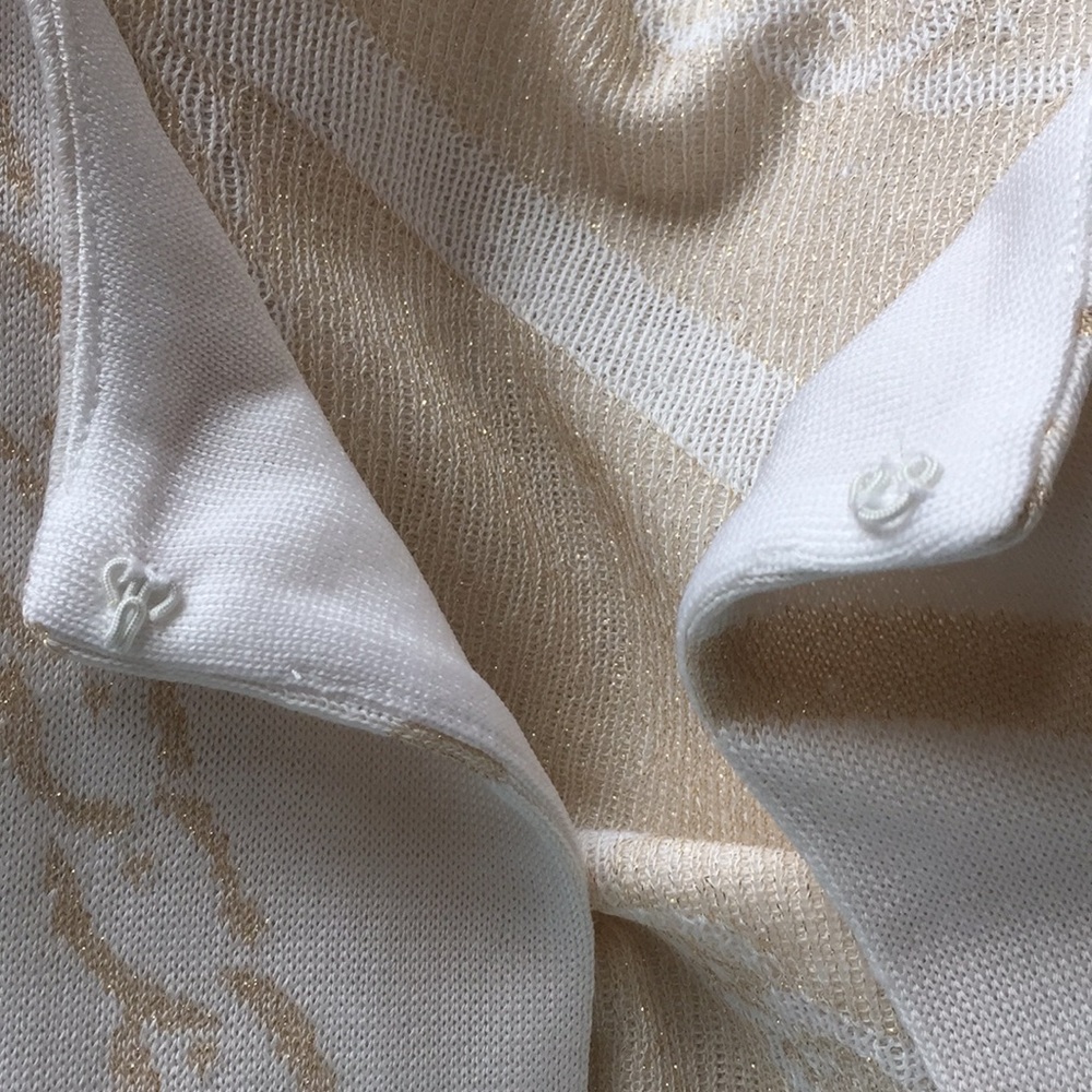 Ming Wang Open blazer/single hook @neck White/gold - Picture 7 of 8
